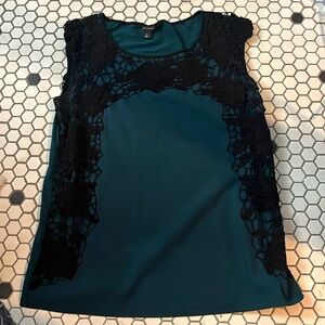 Dark green & lace dress tank